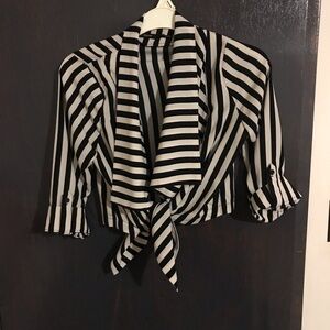 Poetry Ladies Black And White Striped Blouse. $5.00 AS AN ADD ON